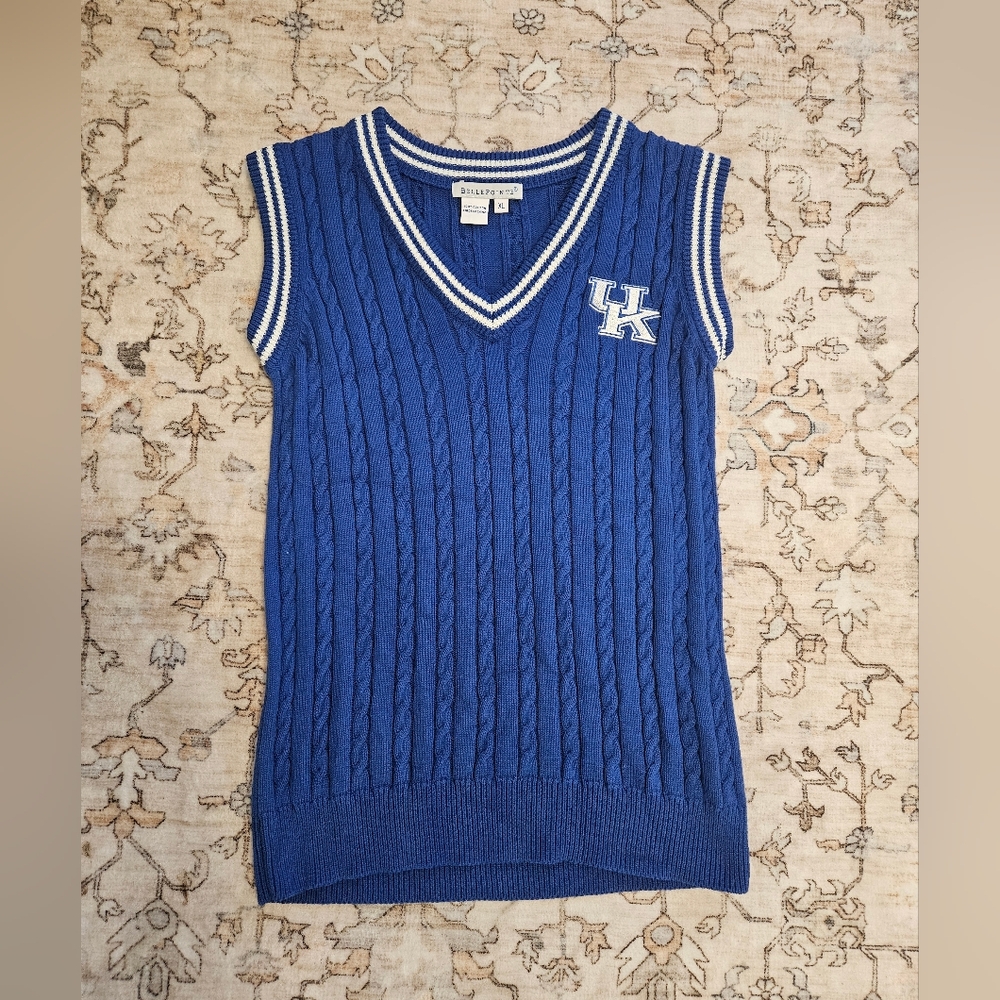 University Of Kentucky Uk Womens XL Knit Cotton Vest Academia Preppy School - Picture 2 of 7